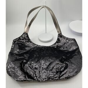 Vintage Joan Boyce Silver Sequined Shoulder Bag,